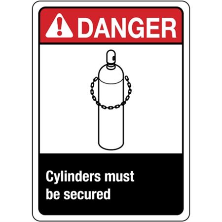 Danger Cylinders Must Be Secured Sign - Graphic